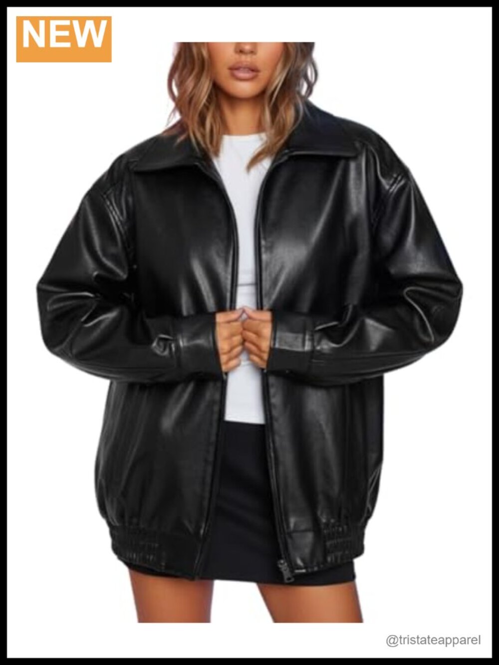 Oversized 100% Lambskin Leather Motorcycle Jacket Women's Bulky Coat Long
